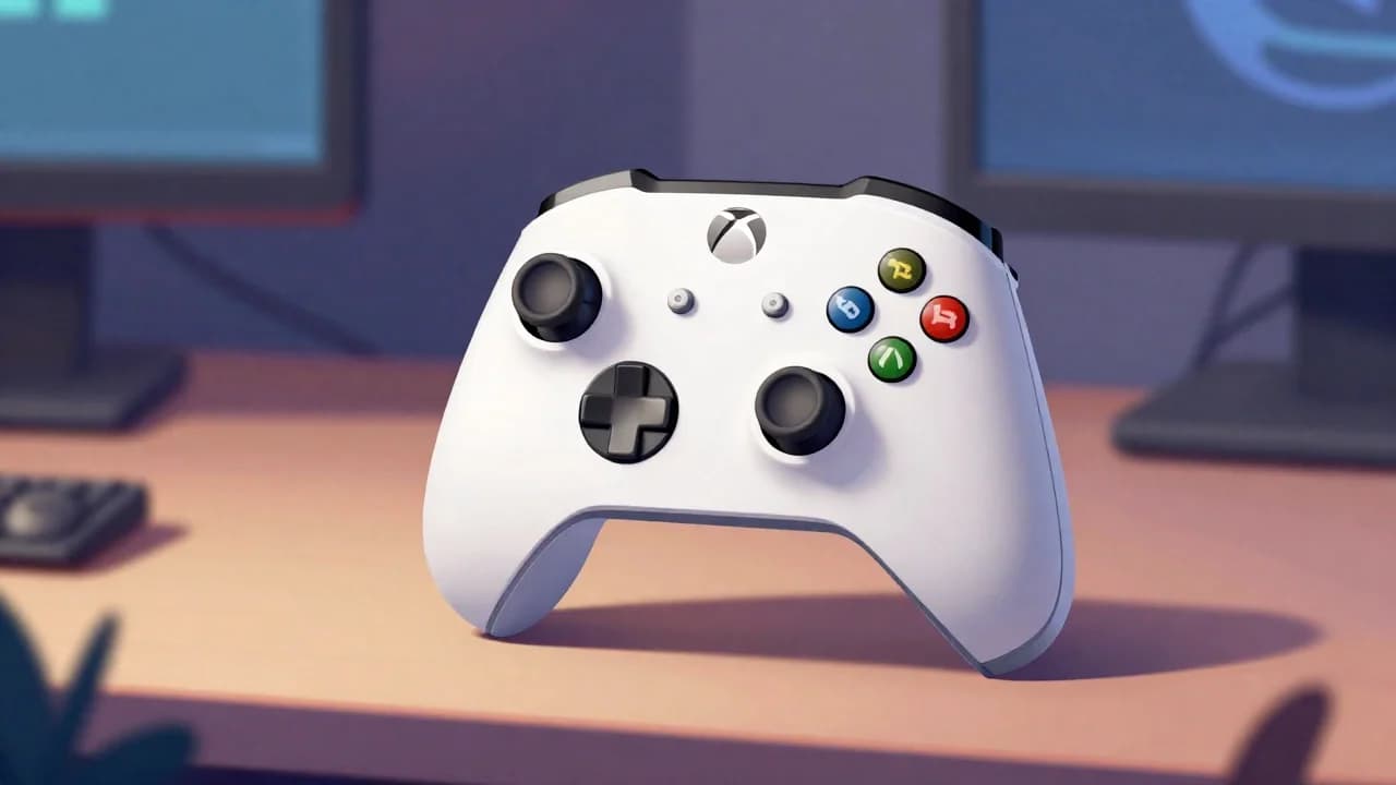 Konsola Xbox One z odłączonym przewodem zasilającym na biurku